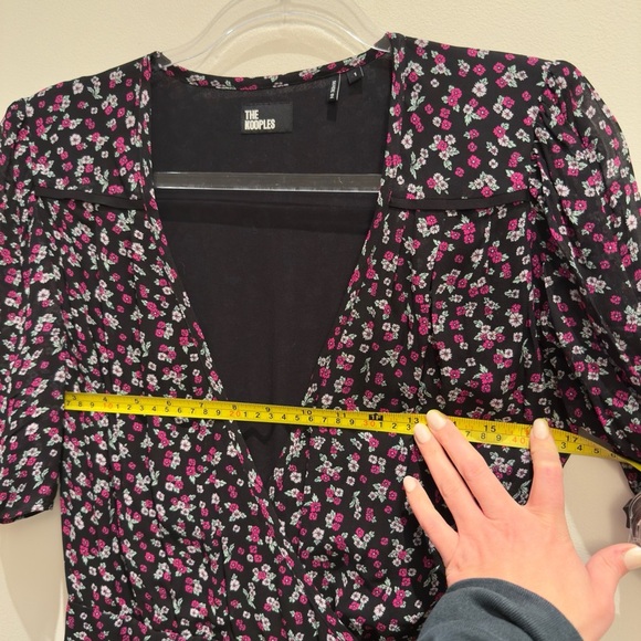 The Kooples Wrap Dress Floral Pink and White Small Flowers Size 1 Womens - Picture 10 of 15